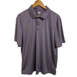 32 Degrees Cool Men's Striped Polo‎ Shirt Short Sleeve Casual Performance XL